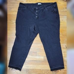 Loft plus black denim skinny croped jeans